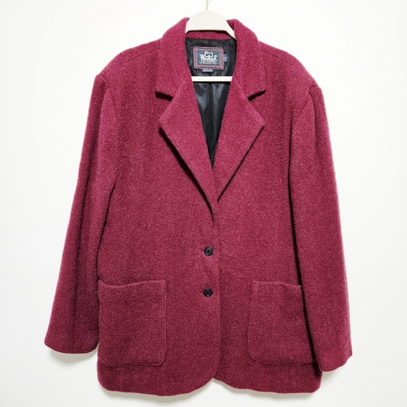 Vtg. Woolrich Womens Double Breasted Wool Coat Jacket Made In USA Red XL - Picture 1 of 9